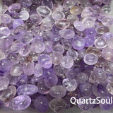 Premium wholesale Amethyst tumbled stones in purple and clear varieties for crystal suppliers