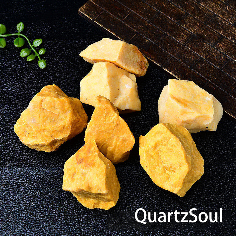 Unpolished Yellow Aventurine Natural Stone with Prosperity Energy