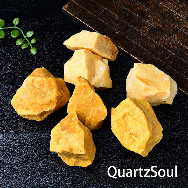 Unpolished Yellow Aventurine Natural Stone with Prosperity Energy