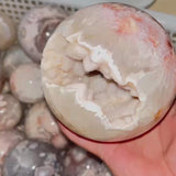 Polished Pink Amethyst Sphere Showing Natural Patterns