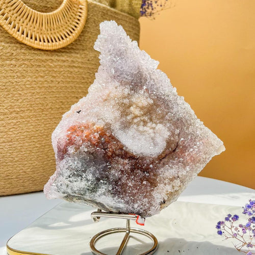 Premium Galaxy Amethyst crystal cluster with purple formations for healing and decoration"