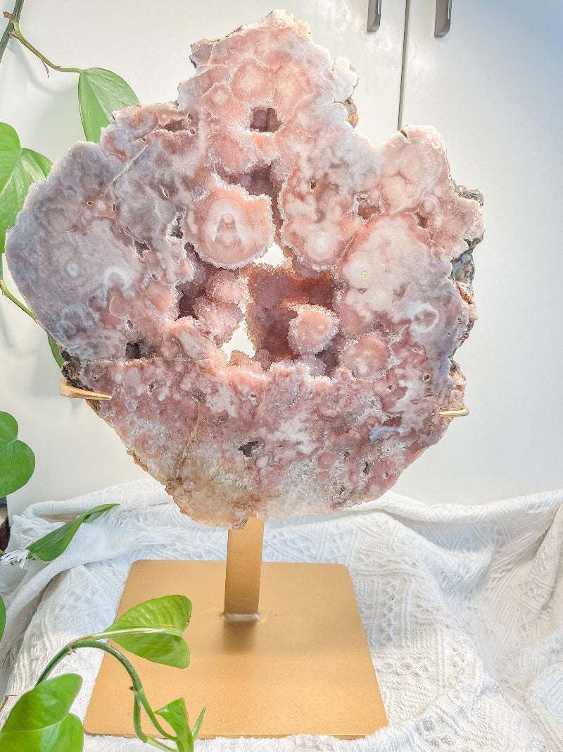 Natural Pink Amethyst Slab Crystal with Healing Properties