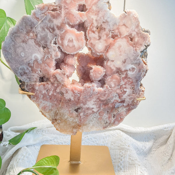 Natural Pink Amethyst Slab Crystal with Healing Properties
