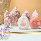 Sugar Druzy Crystal Points Wholesale Collection with Pink and White Formations