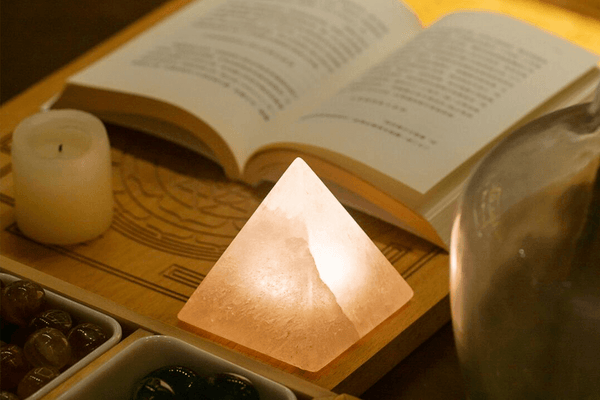 Selenite in a spiritual meditation setting