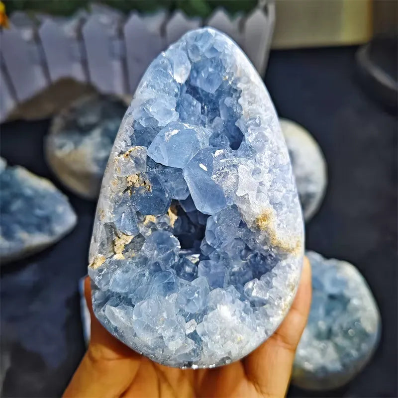 Blue Celestite Cluster Raw Geode