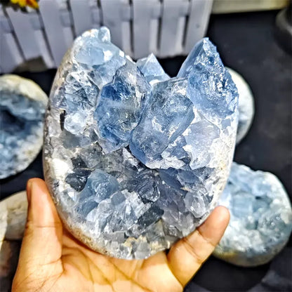 Blue Celestite Cluster Raw Geode | Healing Gemstone | Retail & Wholesale