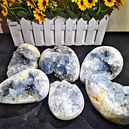 Blue Celestite Cluster Raw Geode | Healing Gemstone | Retail & Wholesale