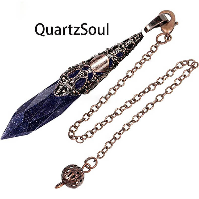 Blue Strawberry Crystal Pendulum for Intuition and Psychic Abilities