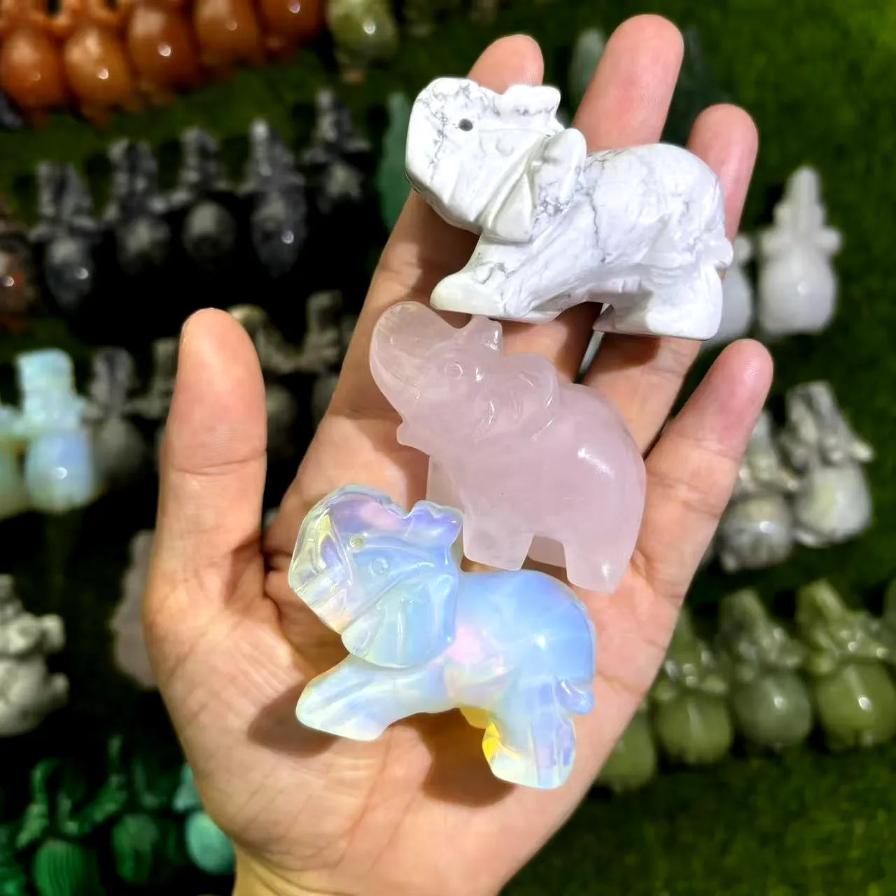 Crystal Elephant | Feng Shui Rose Quartz Carving | Retail & Wholesale