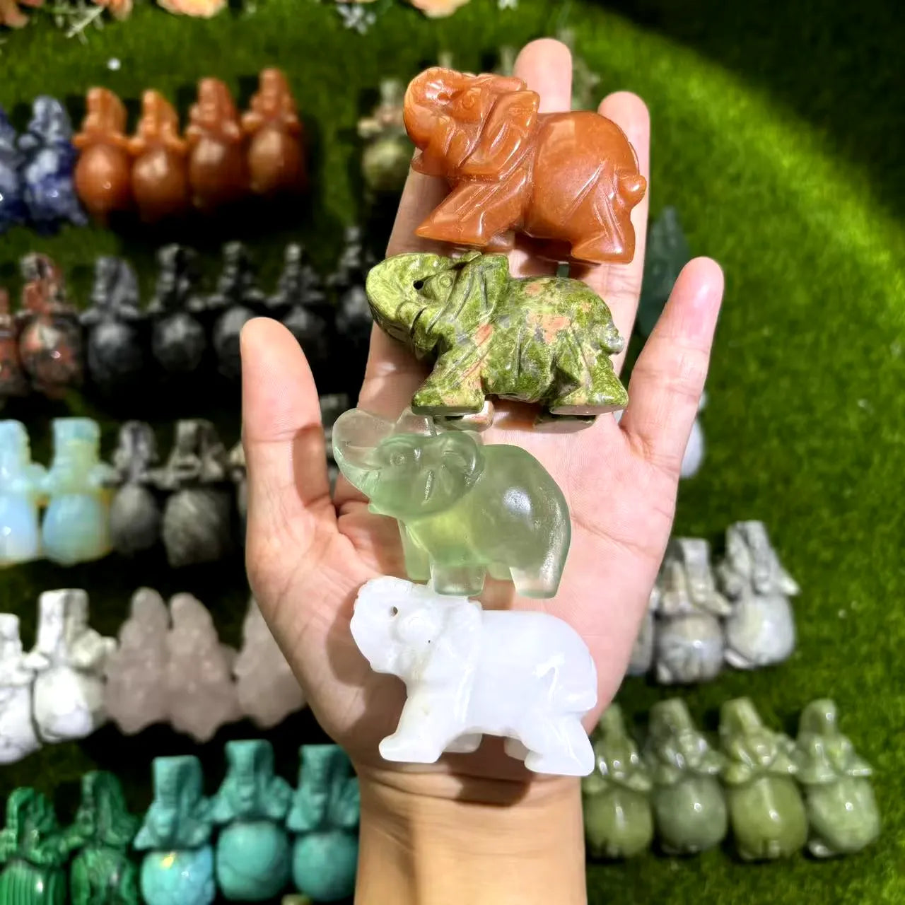 Crystal Elephant | Feng Shui Rose Quartz Carving | Retail & Wholesale