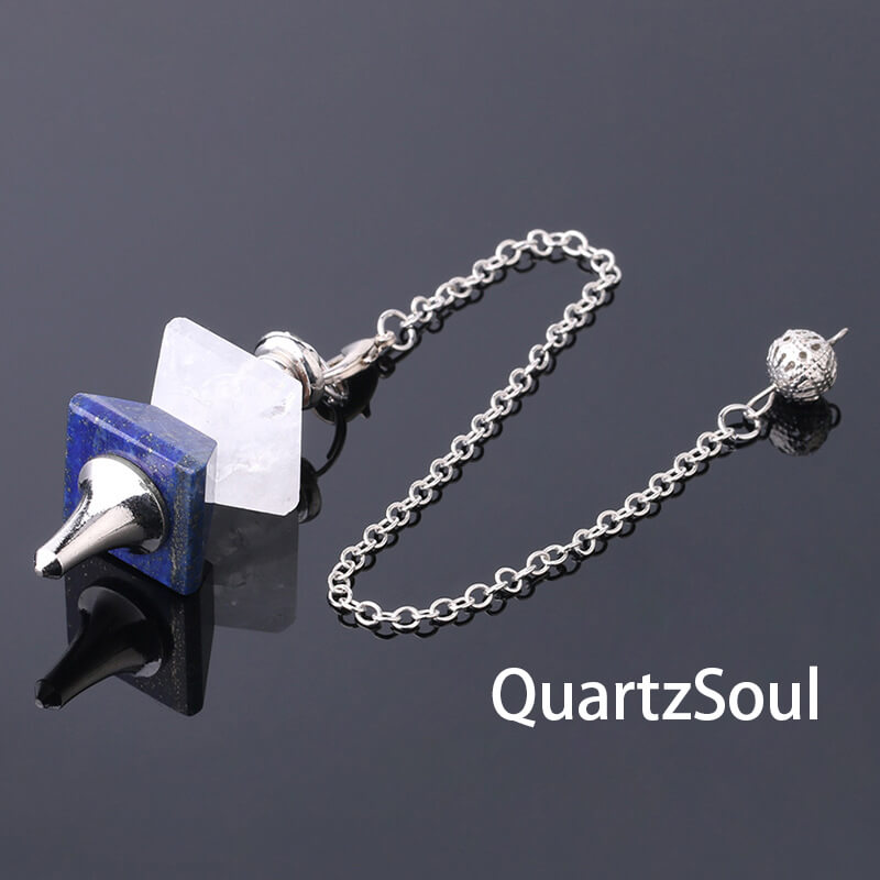 Lapis Lazuli pyramid crystal pendulum for prosperity divination