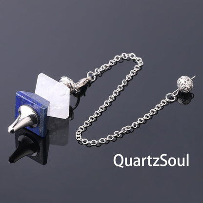 Lapis Lazuli pyramid crystal pendulum for prosperity divination