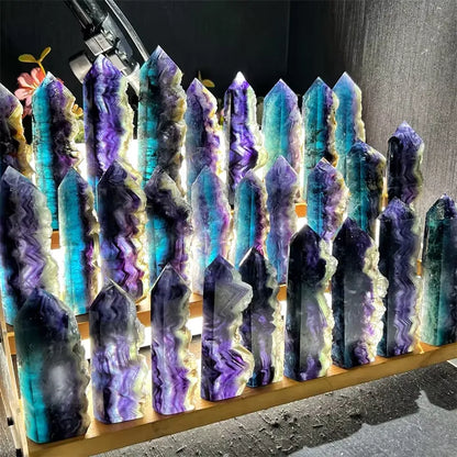 Natural Healing Crystal Gemstone | Pretty Rainbow Fluorite Raw Edge Point | For Sale | Retail & Wholesale