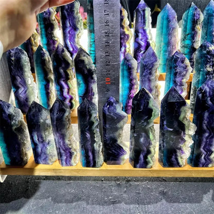 Natural Healing Crystal Gemstone | Pretty Rainbow Fluorite Raw Edge Point | For Sale | Retail & Wholesale