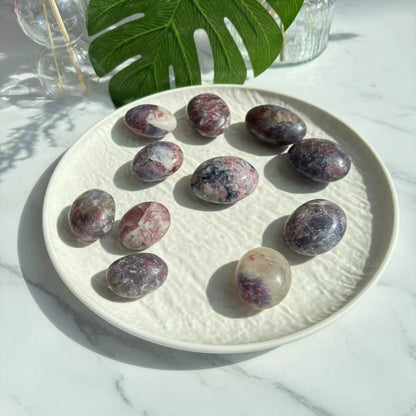 Natural Lepidolite Palm Stone Crystal Wholesale