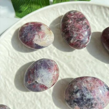 Natural Lepidolite Palm Stone Crystal Wholesale