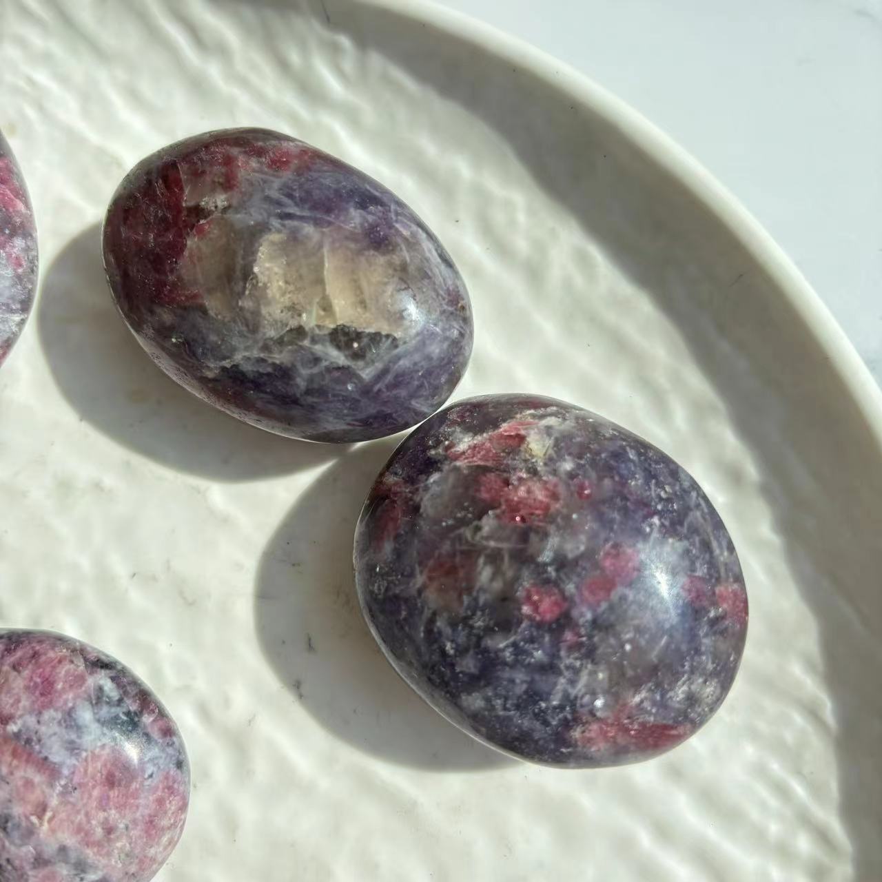 Natural Lepidolite Palm Stone Crystal Wholesale