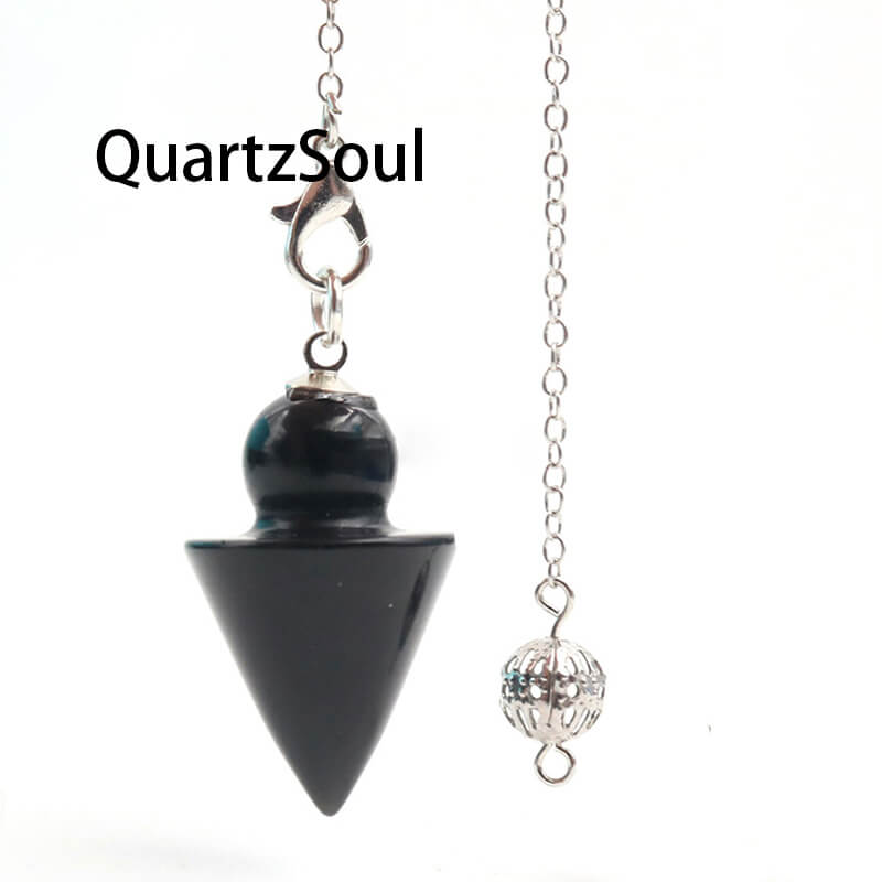 Obsidian Crystal Pendulum for Grounding and Spiritual Protection