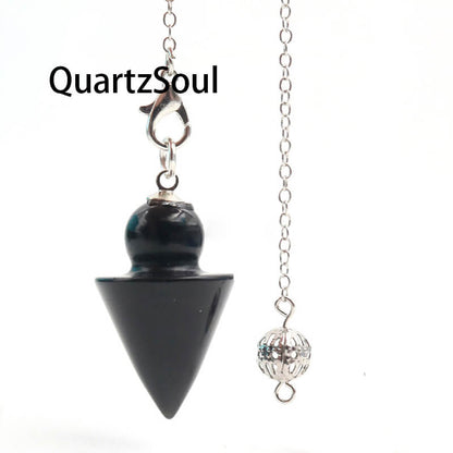Obsidian Crystal Pendulum for Grounding and Spiritual Protection