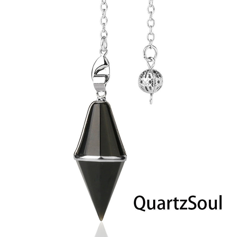 Obsidian faceted crystal pendulum for protection and negative energy clearing