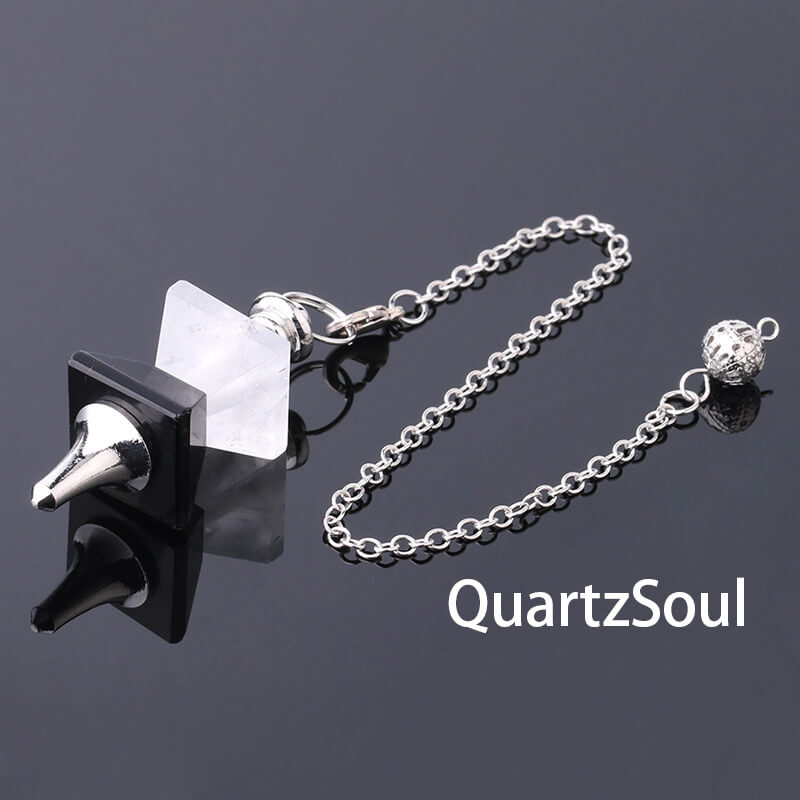 Obsidian pyramid crystal pendulum for protection divination