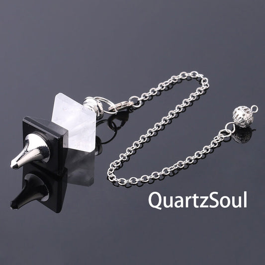 Obsidian pyramid crystal pendulum for protection divination