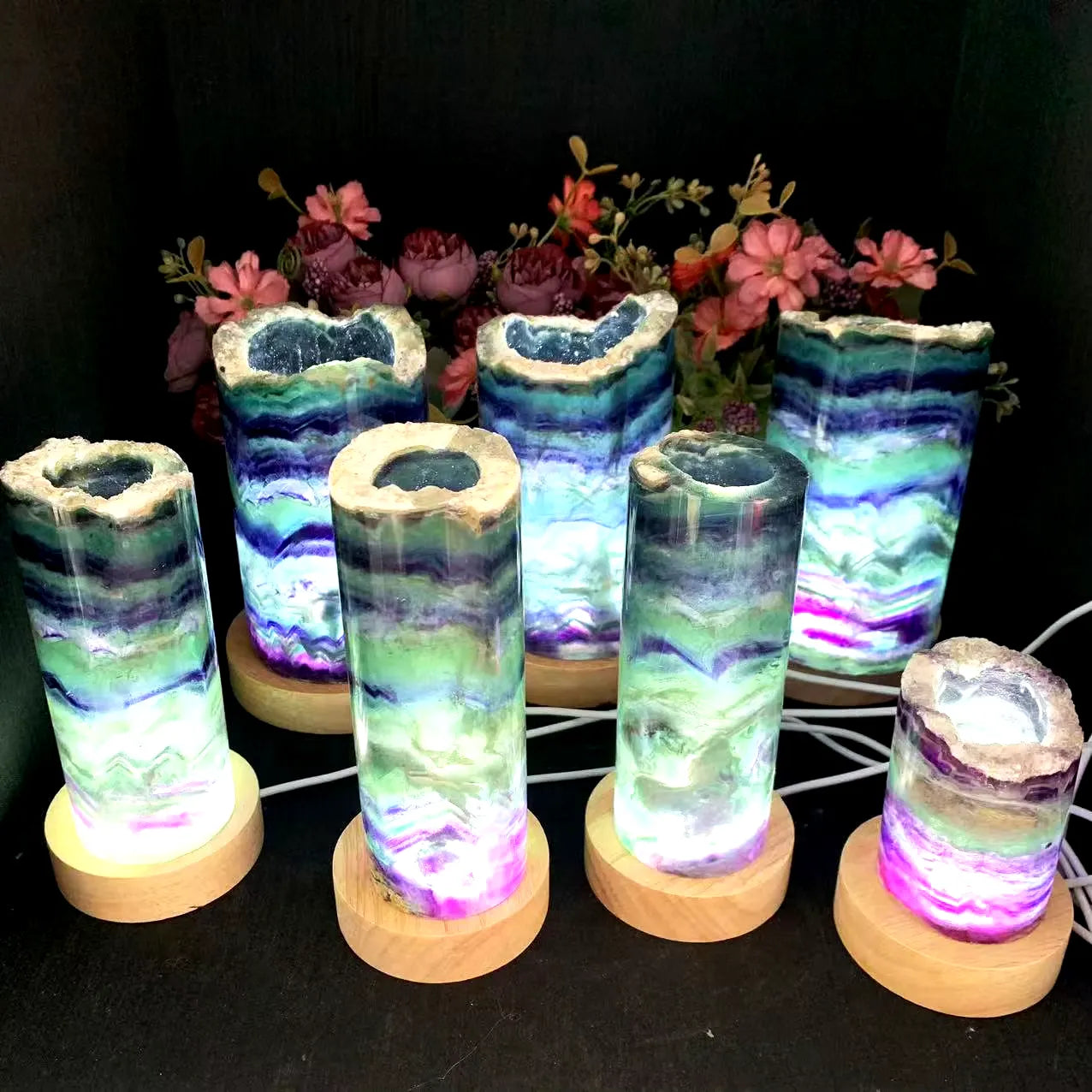 Rainbow Fluorite Lamps | Healing Stone Quartz | Retail & Wholesale Available