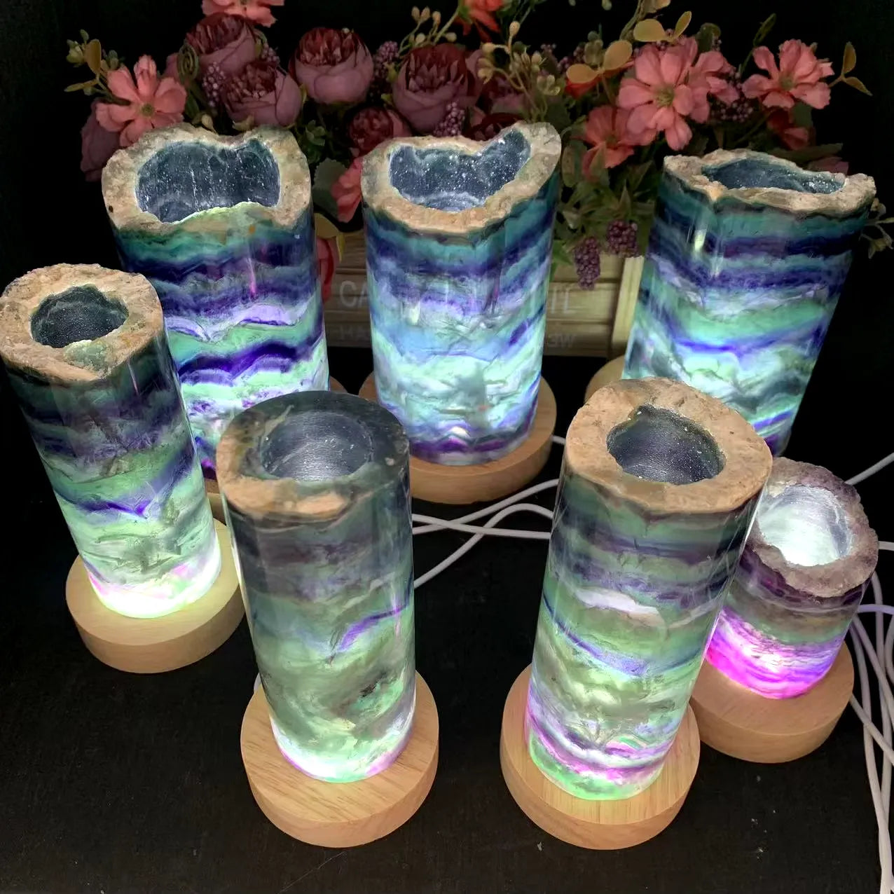 Rainbow Fluorite Lamps | Healing Stone Quartz | Retail & Wholesale Available