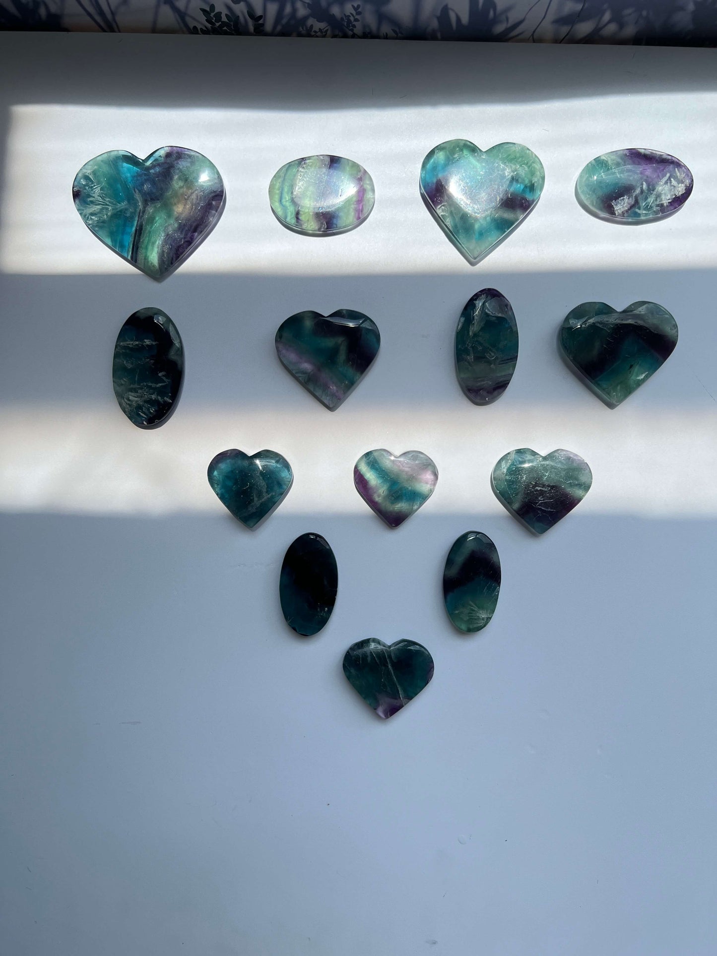 Wholesale Natural fluorite Palm Stone｜Heart