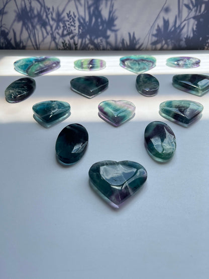 Wholesale Natural fluorite Palm Stone｜Heart