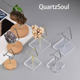 Premium Acrylic Crystal Display Stand with Natural Wooden Base