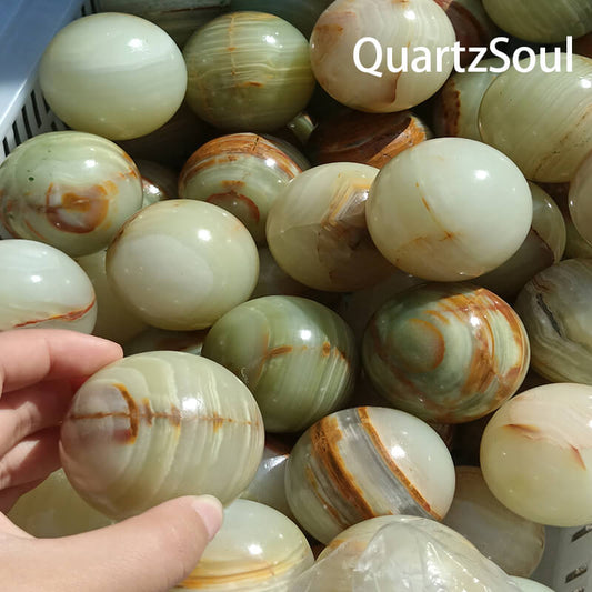 Premium Afghanistan jade sphere with natural banding wholesale crystal