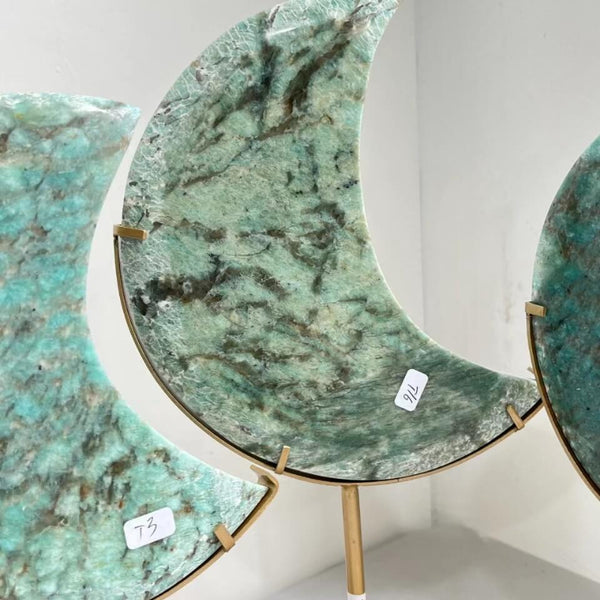 Amazonite Crystal Moon Display Wholesale Healing Stones