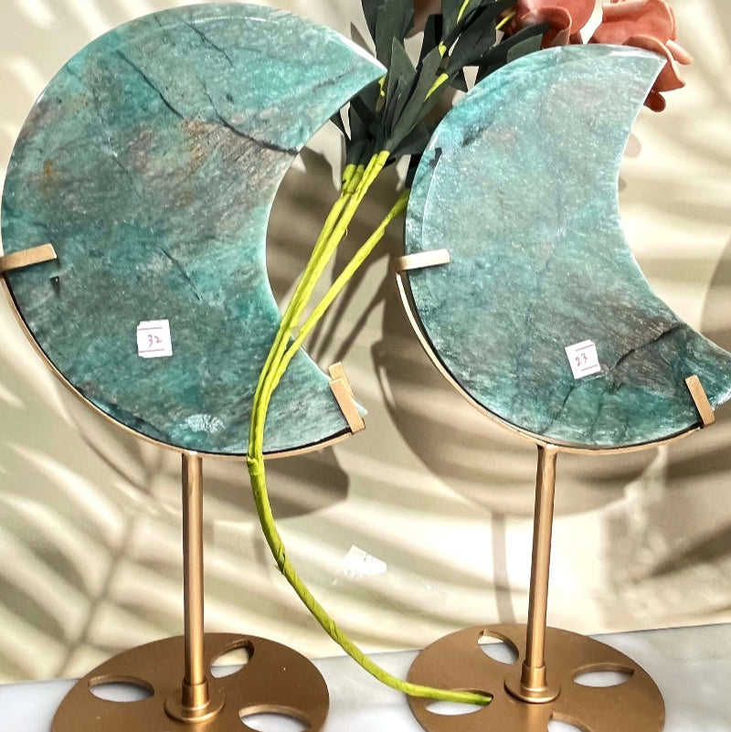 Amazonite Moon Crystal Display Piece Wholesale