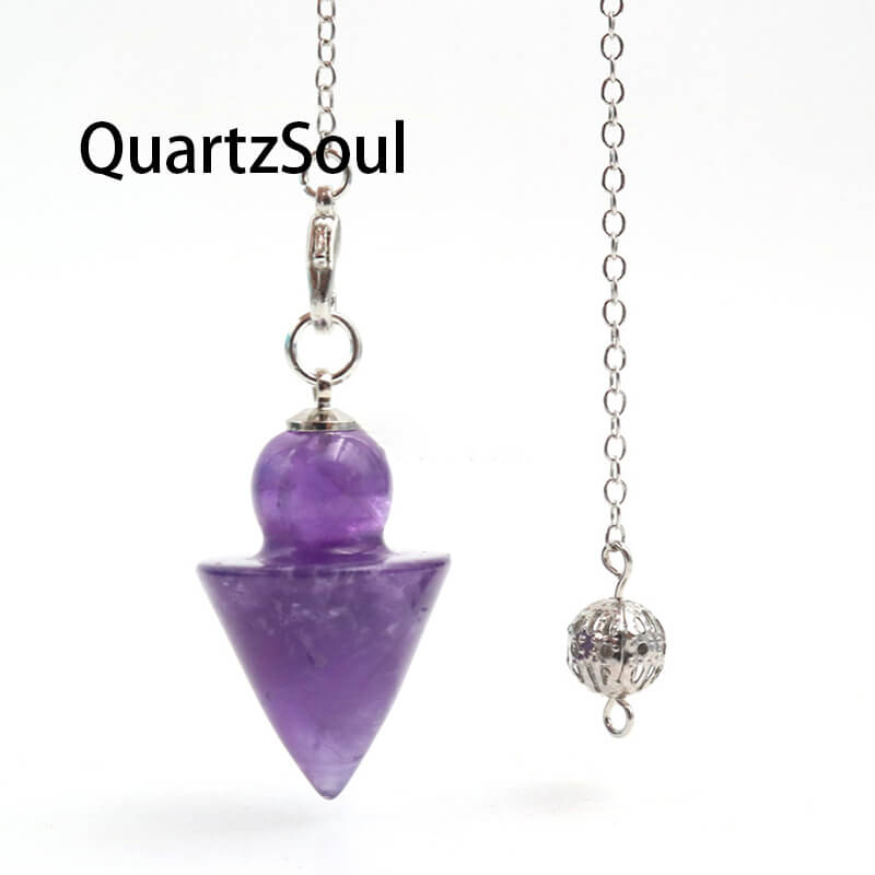 Genuine Amethyst Crystal Pendulum for Spiritual Guidance and Divination