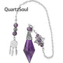 Natural Amethyst Crystal Pendulum with Star Charm and Dreamcatcher