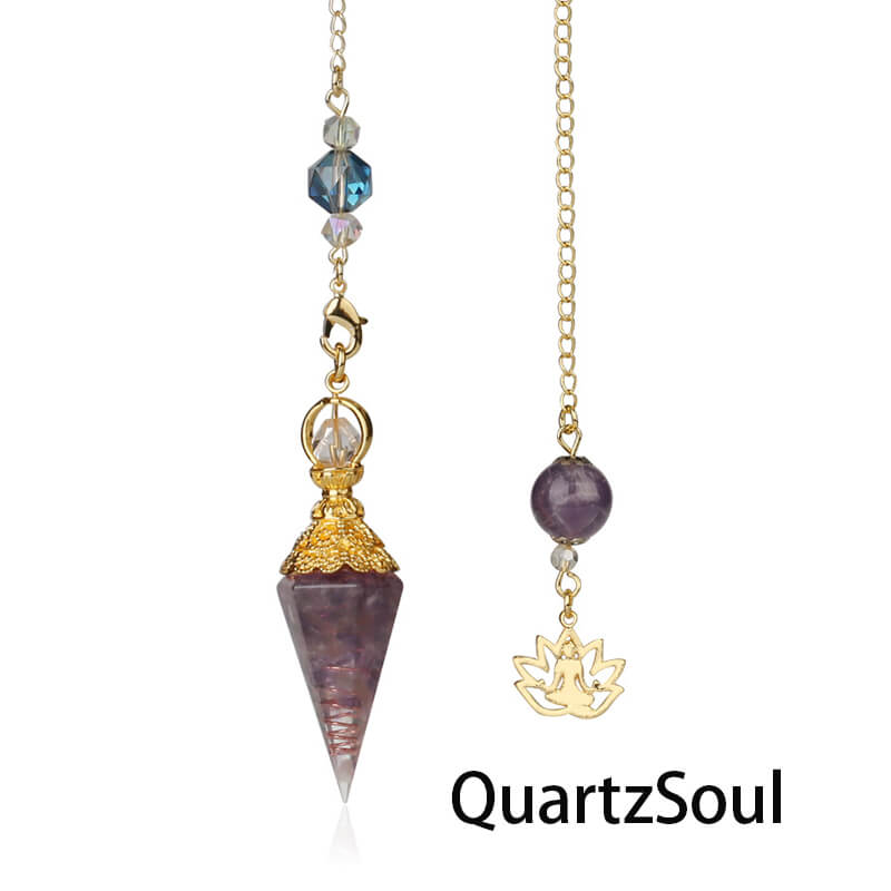 Amethyst crystal pendulum for meditation and psychic work