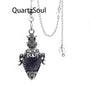 Amethyst Crystal Pendulum with Vintage Silver Filigree Cage for Divination