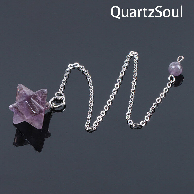 Amethyst Merkaba Star Pendulum for Spiritual Growth