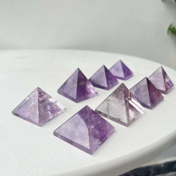 Amethyst Pyramid Side View for Bulk Orders