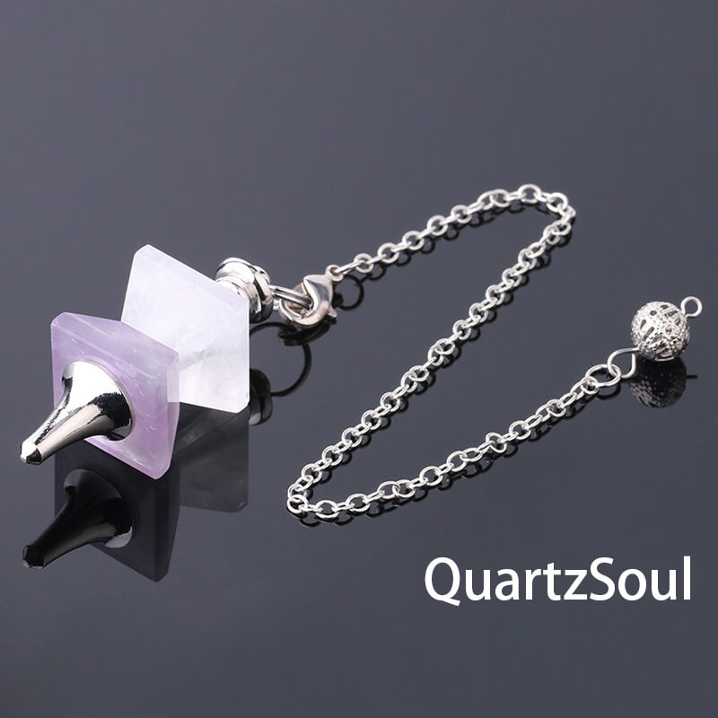 Amethyst pyramid crystal pendulum for spiritual intuition enhancement