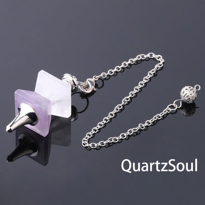 Amethyst pyramid crystal pendulum for spiritual intuition enhancement