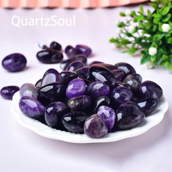 Amethyst Tumbled Stones - Natural Polished Healing Crystals