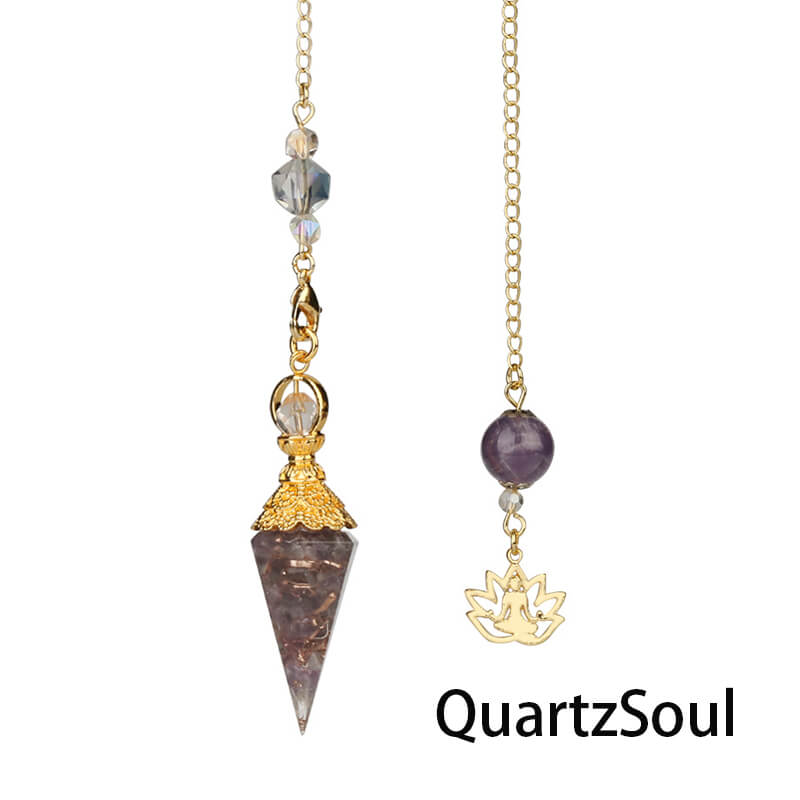 Amethyst wire wrapped crystal pendulum for spiritual growth