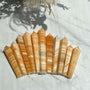 Premium Banded Orange Calcite Tower with natural striations for crystal healing and energy work