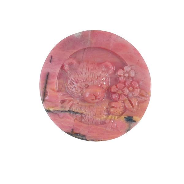 Bear shaped pink crystal figurine rhodonite wholesale supplier