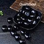 Natural Black Obsidian Tumbled Stones in Decorative Dish for Crystal Healing