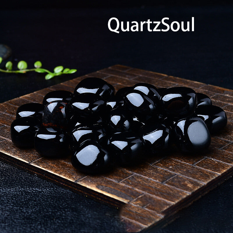 Natural Black Obsidian Tumbled Stones for Healing and decor