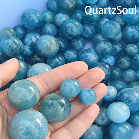 Premium blue apatite crystal sphere wholesale bulk crystal supplier
